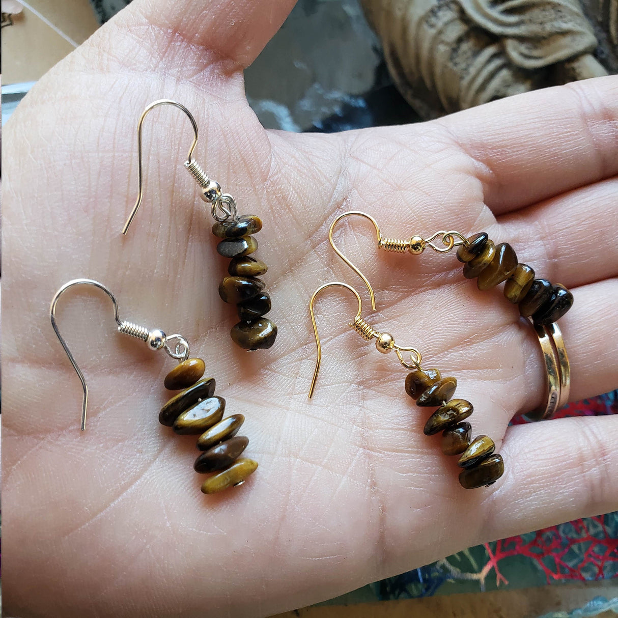 Bohemian Crystal Drop Earrings: Stacked Gemstone Dangle Jewelry