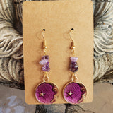 Crystal Chip Moon Earrings: Handmade Witch Jewelry