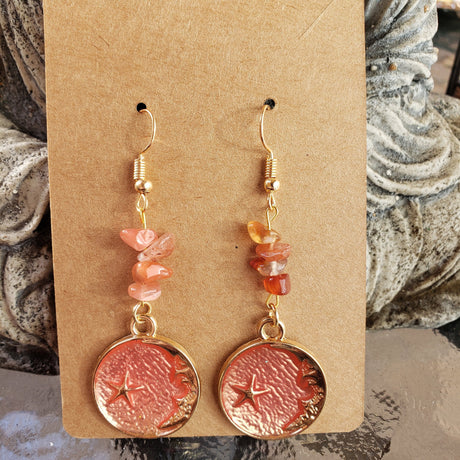 Crystal Chip Moon Earrings: Handmade Witch Jewelry