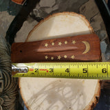 Star Moon Wood Boat Burner 5"L