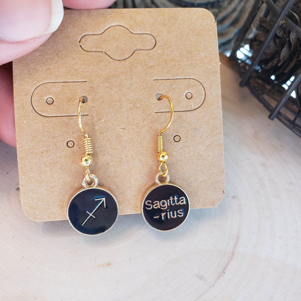 Zodiac Sign Earrings: Double-Sided Astrology Charm, Birthday Gift