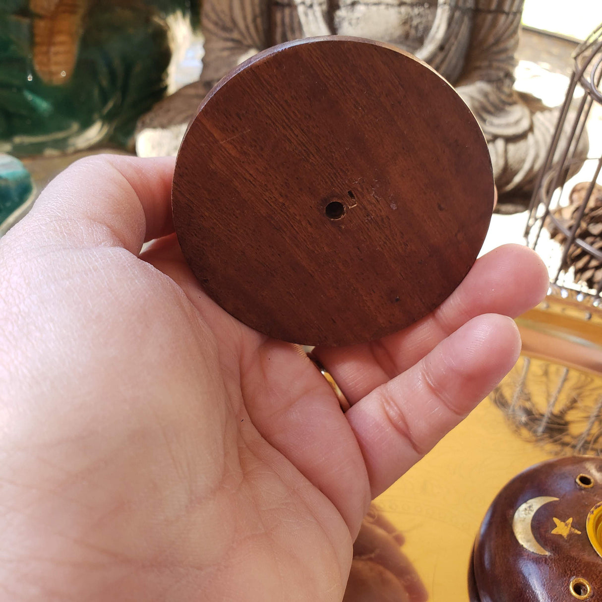 Wood Stick/Cone Burner Celestial/Handmade Incense Holder