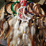 Crescent Moon Dream Catcher with feathers & Beads