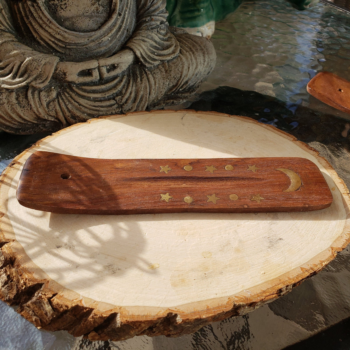 Star Moon Wood Boat Burner 5"L
