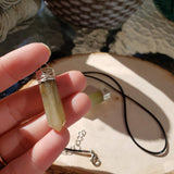 Single point Pencil Pendant Green Aventurine/Fluorite/Pyrite/Black Tourmaline