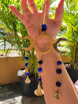 Triple Moon Wind Chime Brass with Beads