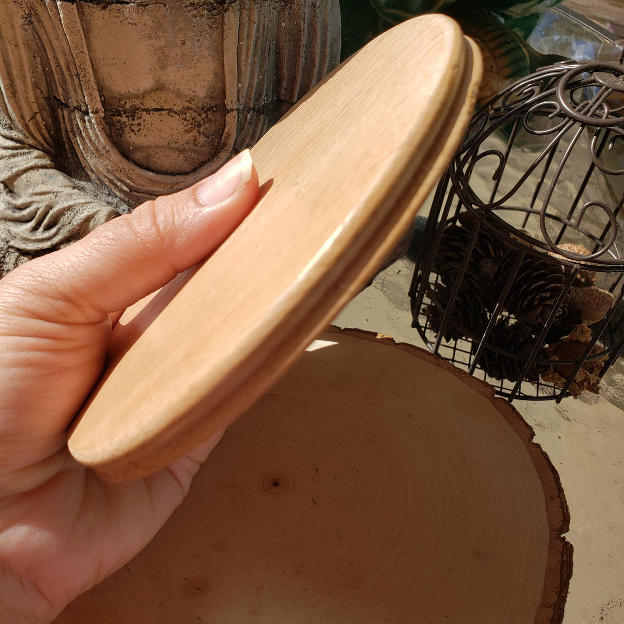 Triple Moon Handmade Carved Wood Stick Burner