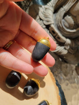 Handmade Black Tourmaline & Amethyst Crystal Pendant Necklace