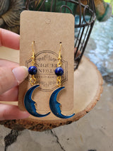 Crystal Moon Drop Earrings: Witch Jewelry Charm Earrings