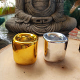 Handmade Ceramic Chime Candle Holder - Gold & Silver