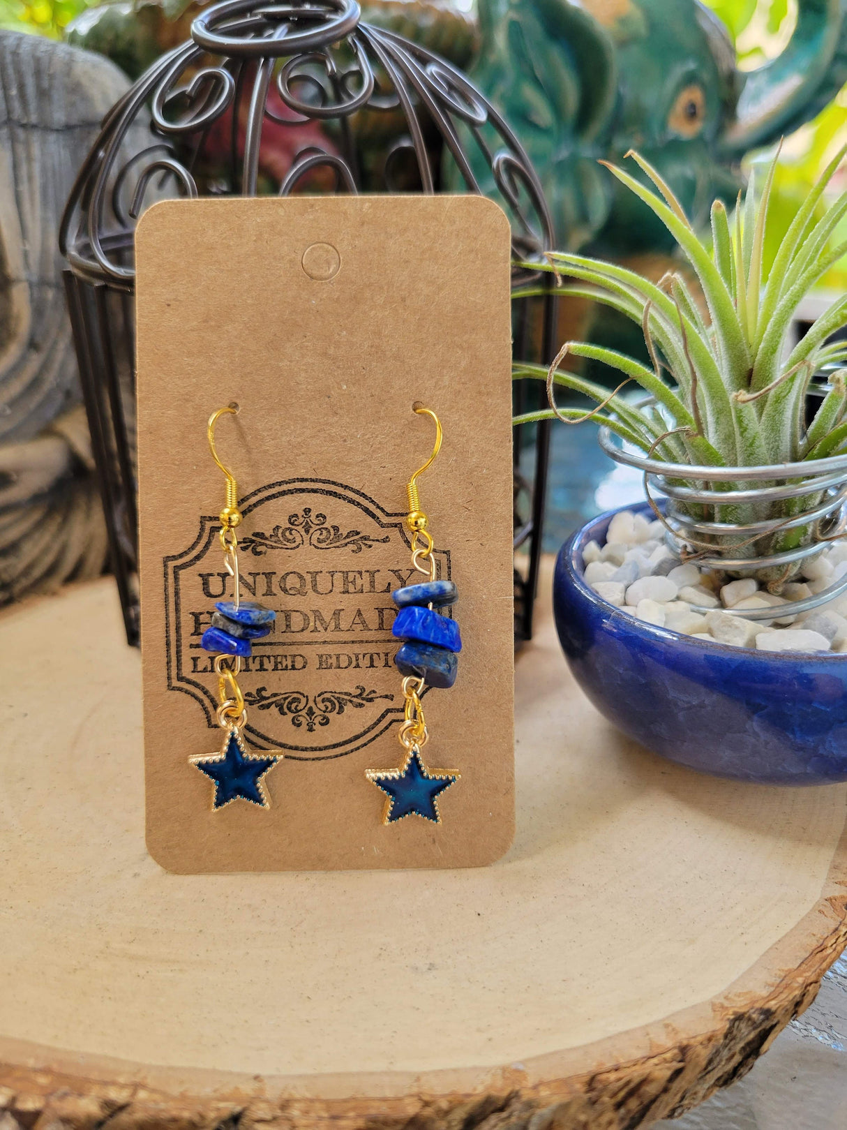 Crystal Drop Earrings: Stacked Stone Charm, Witch Jewelry