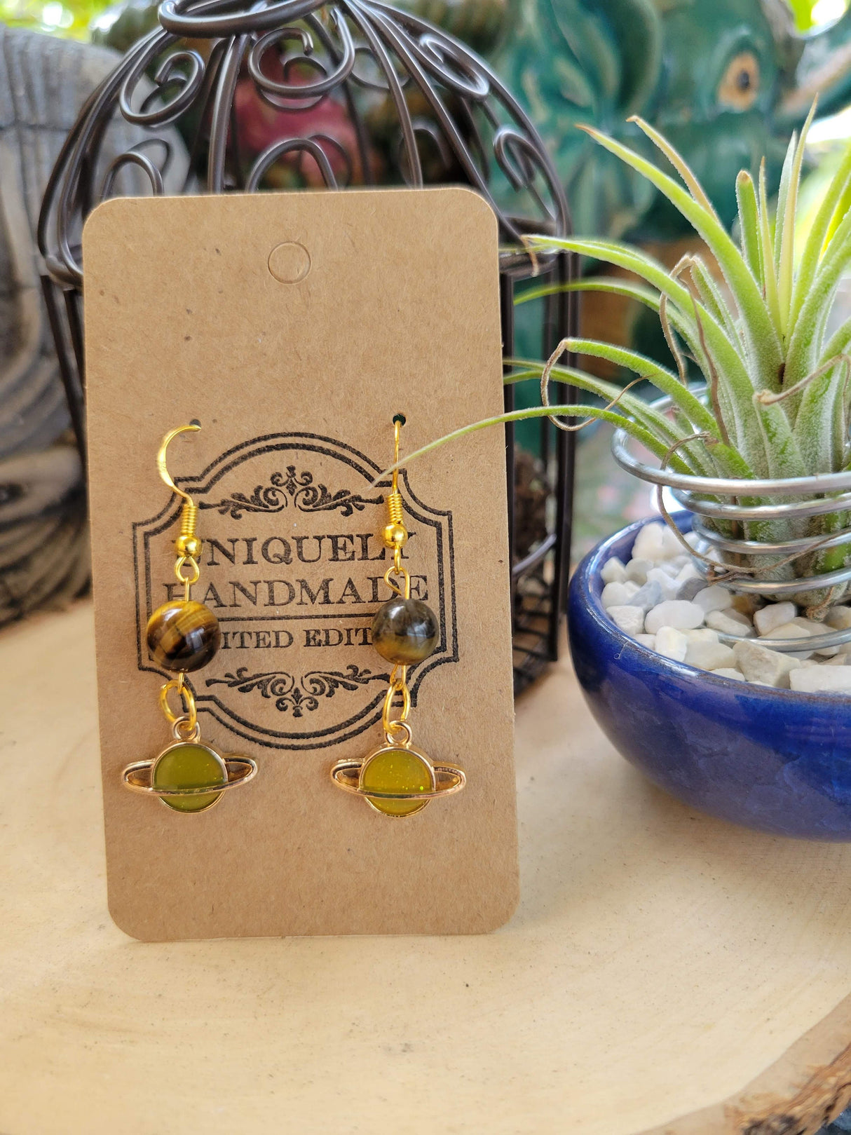 Planet Crystal Drop Earrings: Witch Jewelry Charm