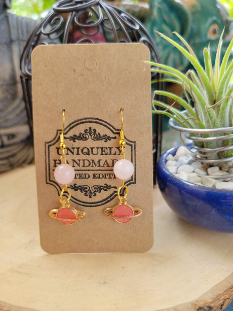 Planet Crystal Drop Earrings: Witch Jewelry Charm