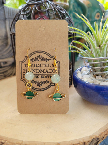 Planet Crystal Drop Earrings: Witch Jewelry Charm
