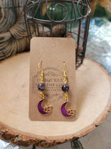 Crystal Moon Star Drop Earrings: Witch Jewelry