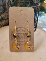 Crystal Moon Star Drop Earrings: Witch Jewelry