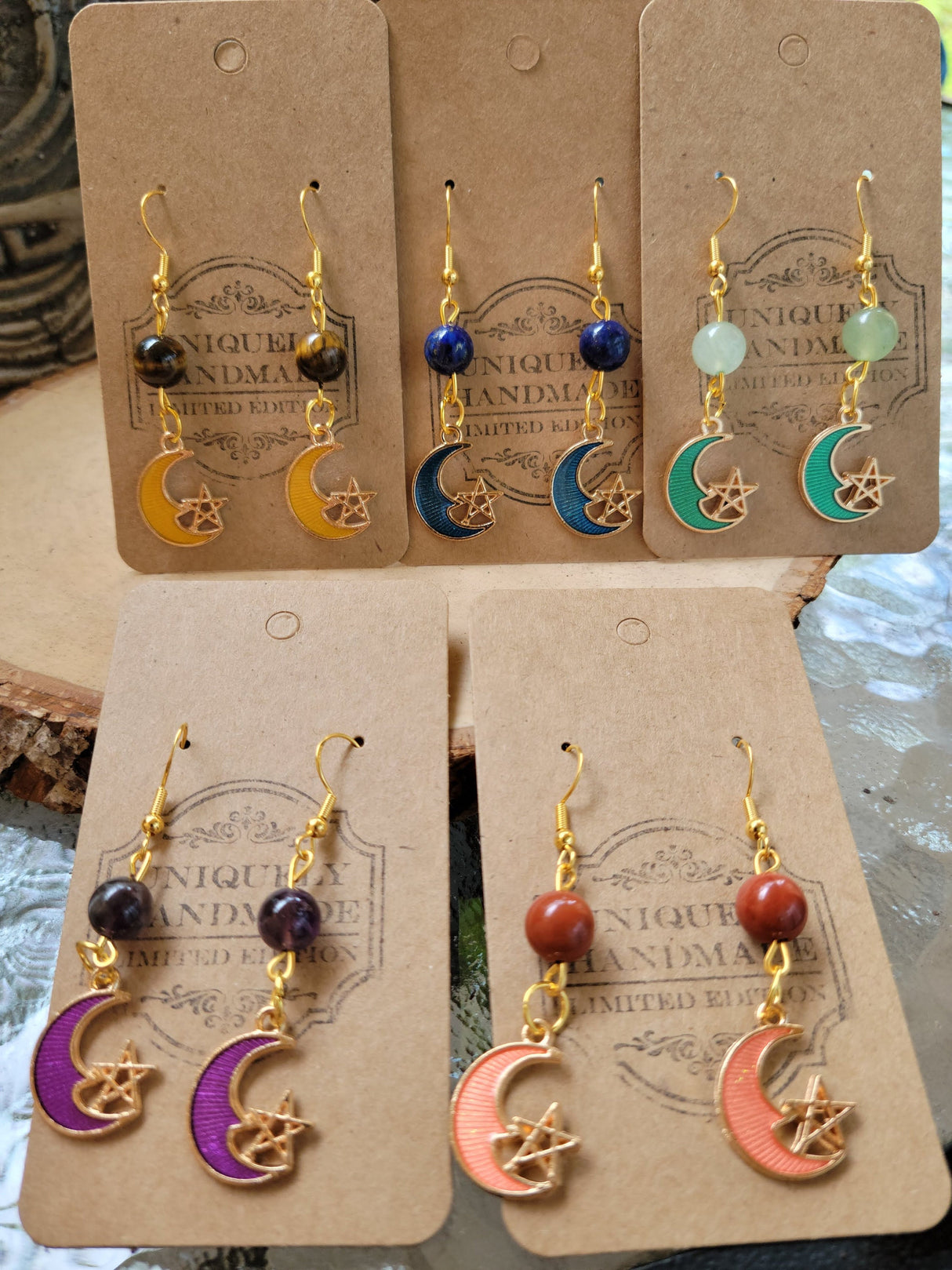 Crystal Moon Star Drop Earrings: Witch Jewelry