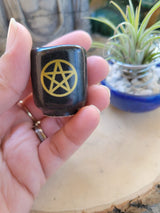 Ceramic Pentacle Chime Candle Holder: Altar Decoration