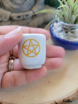 Ceramic Pentacle Chime Candle Holder: Altar Decoration