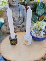 Ceramic Pentacle Chime Candle Holder: Altar Decoration