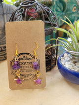 Crystal Drop Earrings: Stacked Stone Charm, Witch Jewelry