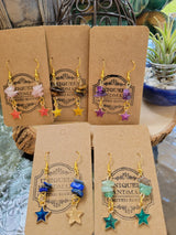 Crystal Drop Earrings: Stacked Stone Charm, Witch Jewelry