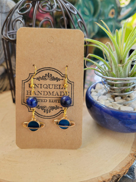 Planet Crystal Drop Earrings: Witch Jewelry Charm
