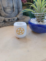 Ceramic Pentacle Chime Candle Holder: Altar Decoration