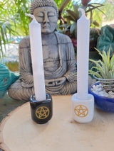 Ceramic Pentacle Chime Candle Holder: Altar Decoration