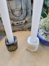Ceramic Pentacle Chime Candle Holder: Altar Decoration