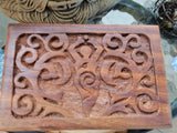 Goddess of Earth Wooden Carved 4x6" Box Crystal Storage Box Altar Decoration