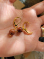 Goldstone Dangle Earrings: Hypoallergenic Nickel-Free Hooks