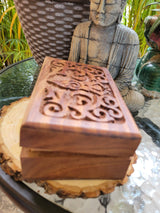 Goddess of Earth Wooden Carved 4x6" Box Crystal Storage Box Altar Decoration