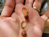 Goldstone Dangle Earrings: Hypoallergenic Nickel-Free Hooks