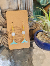Sea Witch Tail Earrings: Stacked Stone Bohemian Dangle Earrings
