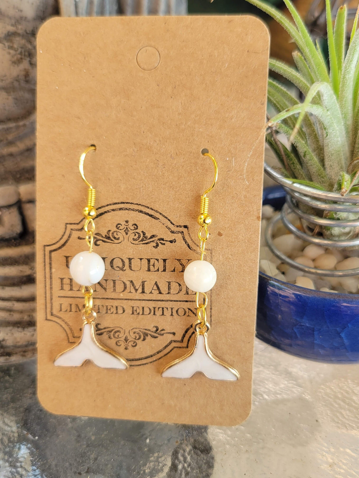 Sea Witch Tail Earrings: Stacked Stone Bohemian Dangle Earrings