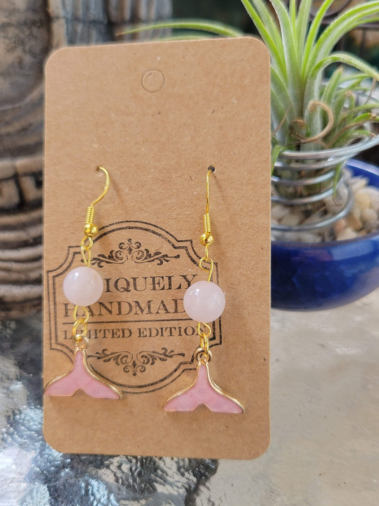 Sea Witch Tail Earrings: Stacked Stone Bohemian Dangle Earrings