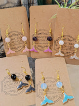 Sea Witch Tail Earrings: Stacked Stone Bohemian Dangle Earrings