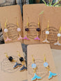Sea Witch Tail Earrings: Stacked Stone Bohemian Dangle Earrings