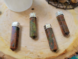 Single point Pencil Pendant Green Aventurine/Fluorite/Pyrite/Black Tourmaline
