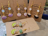 Seashell Crystal Earrings: Witch Jewelry, Aphrodite Inspired
