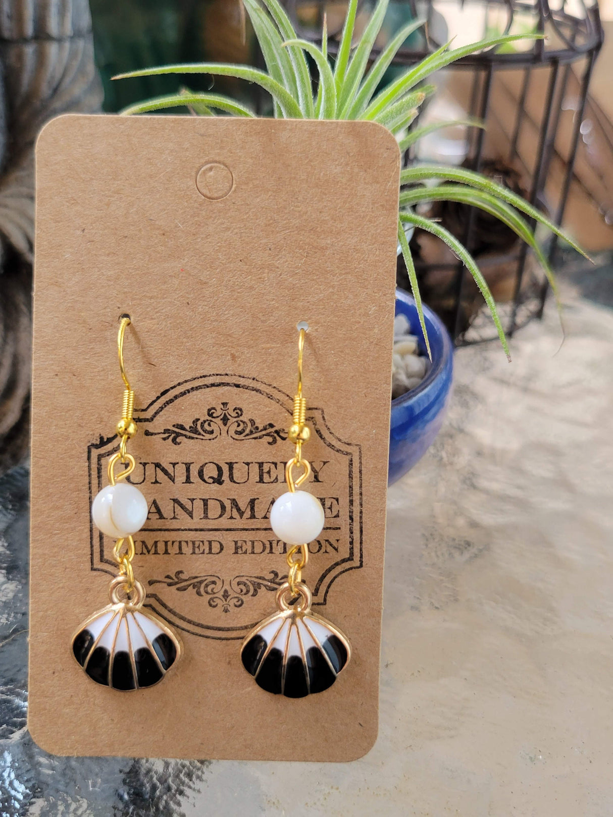Seashell Crystal Earrings: Witch Jewelry, Aphrodite Inspired