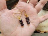 Bohemian Rose Quartz Crystal Earrings: Stacked Gemstone Dangle