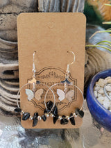 Bohemian Crystal Hoop Earrings: Butterfly Stone Jewelry