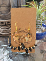 Bohemian Crystal Hoop Earrings: Butterfly Stone Jewelry