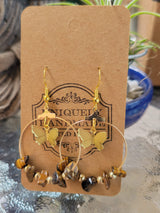 Bohemian Crystal Hoop Earrings: Butterfly Stone Jewelry