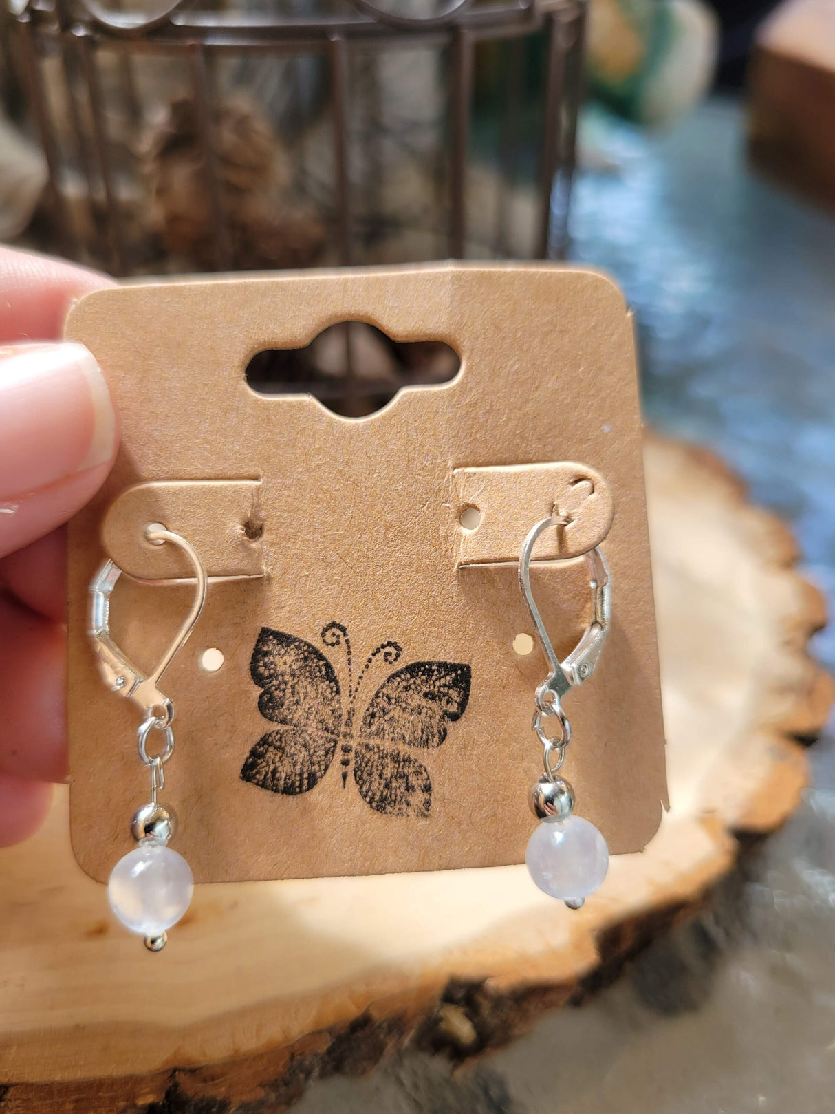 Selenite Earrings, Dangle Earrings , Crystal Jewelry