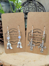 Halloween Dangle Earrings: Witch Charms, Gemstones, Hypoallergenic