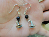 Halloween Dangle Earrings: Witch Charms, Gemstones, Hypoallergenic