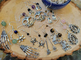 Halloween Dangle Earrings: Witch Charms, Gemstones, Hypoallergenic